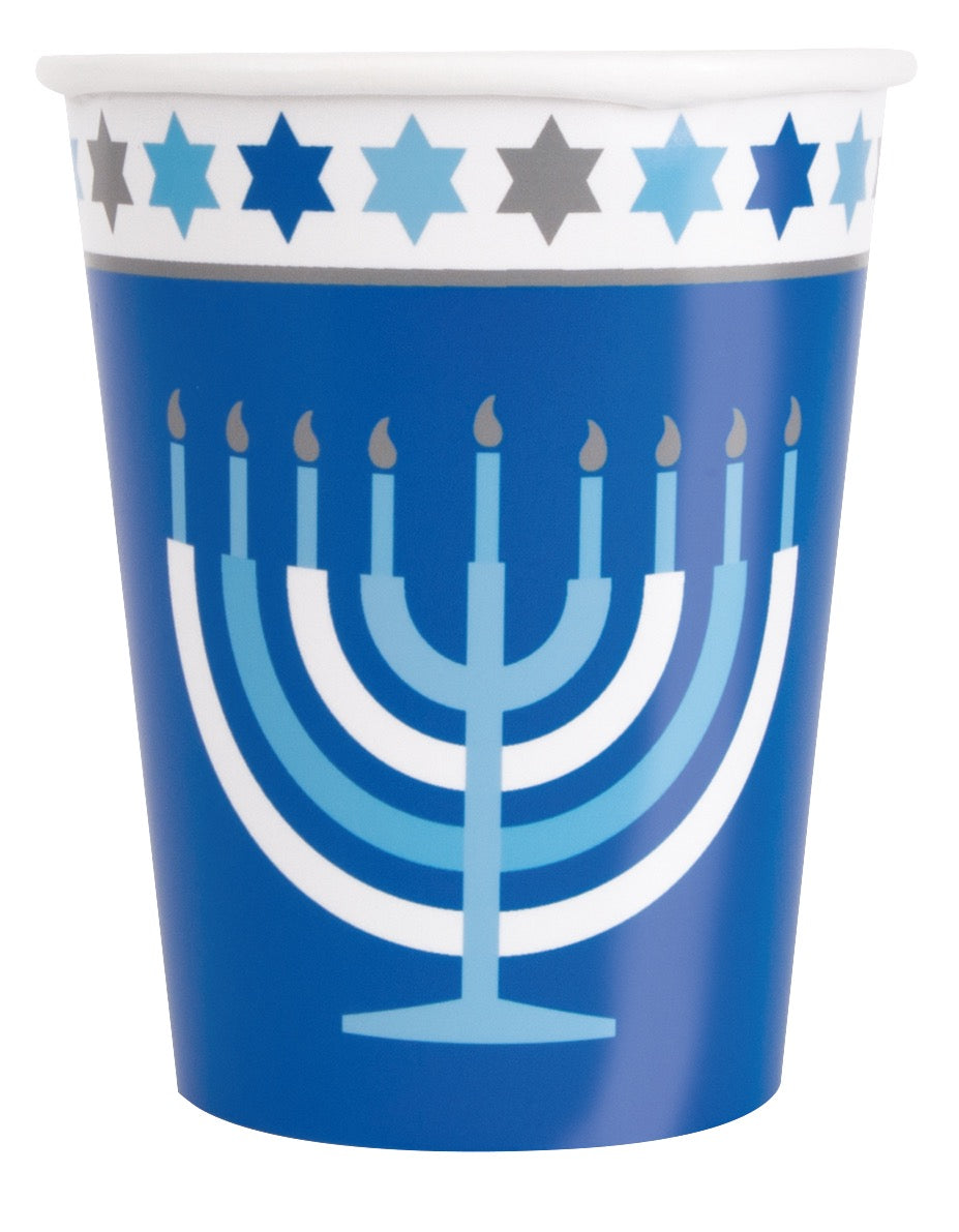 Starry Hanukkah 9oz Paper Cups 8ct