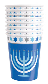 Starry Hanukkah 9oz Paper Cups 8ct