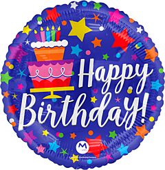 #033 Happy Birthday Stars & Cake Supershape