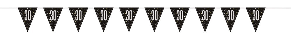 Glitz Black Flag Banner 9ft - 30