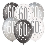 Glitz Black 12in Latex Balloons 6ct - 60