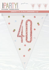 Glitz Rose Gold Prismatic Plastic Flag Banner 9ft - 40