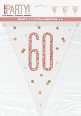 Glitz Rose Gold Prismatic Plastic Flag Banner 9ft - 60