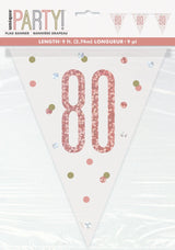 Glitz Rose Gold Prismatic Plastic Flag Banner 9ft - 80
