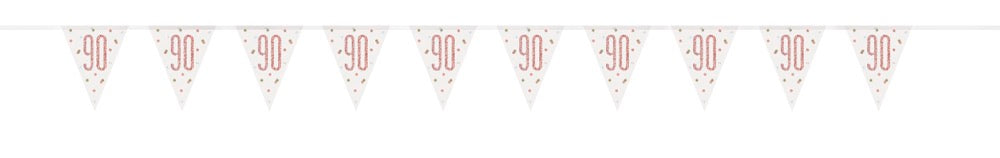 Glitz Rose Gold Prismatic Plastic Flag Banner 9ft - 90