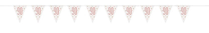 Glitz Rose Gold Prismatic Plastic Flag Banner 9ft - 90