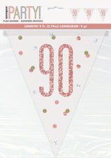 Glitz Rose Gold Prismatic Plastic Flag Banner 9ft - 90