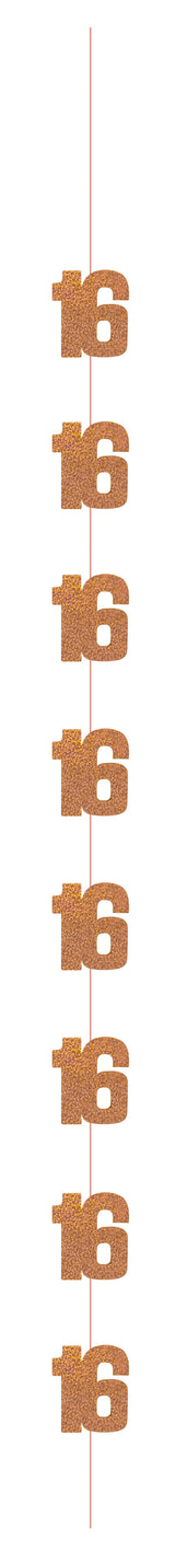 Glitz Rose Gold Hanging Decorations 5ft - 16