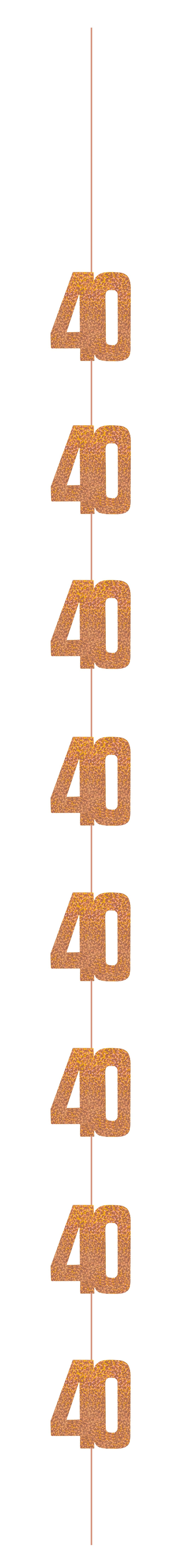 Glitz Rose Gold Hanging Decorations 5ft - 40