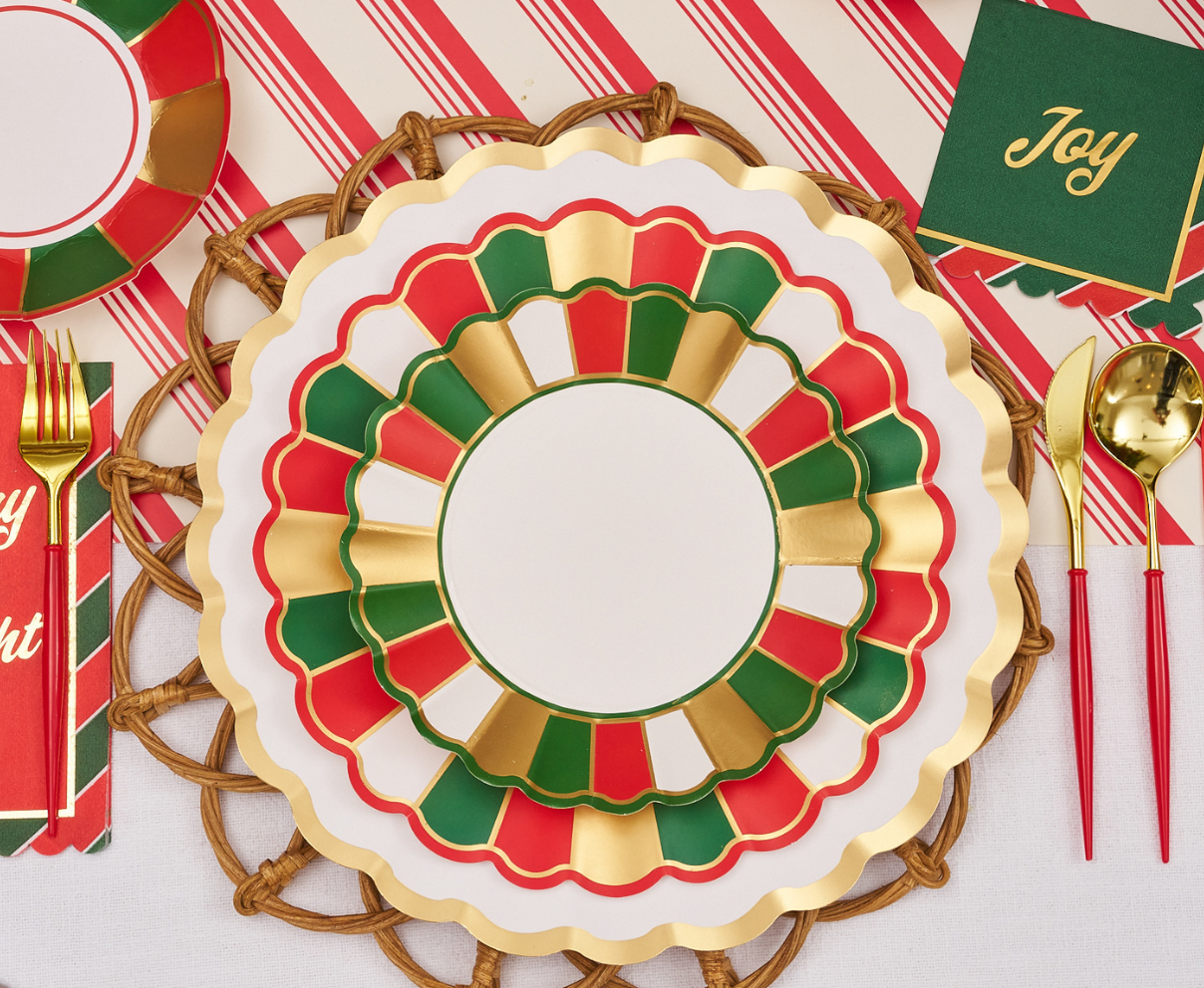 Joyful Christmas 8in Salad/Dessert Plates 8ct