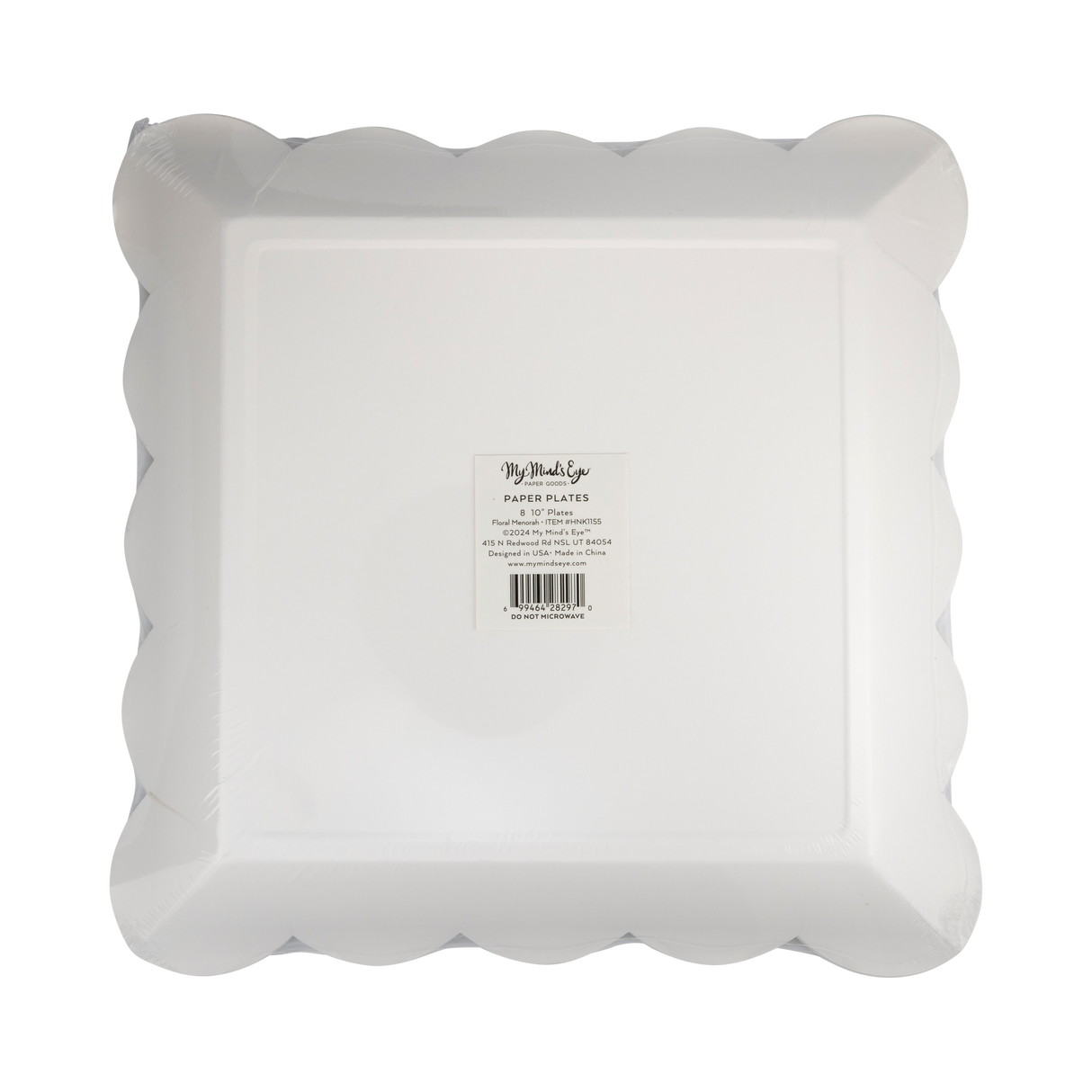 Floral Menorah 10in Plates 8ct