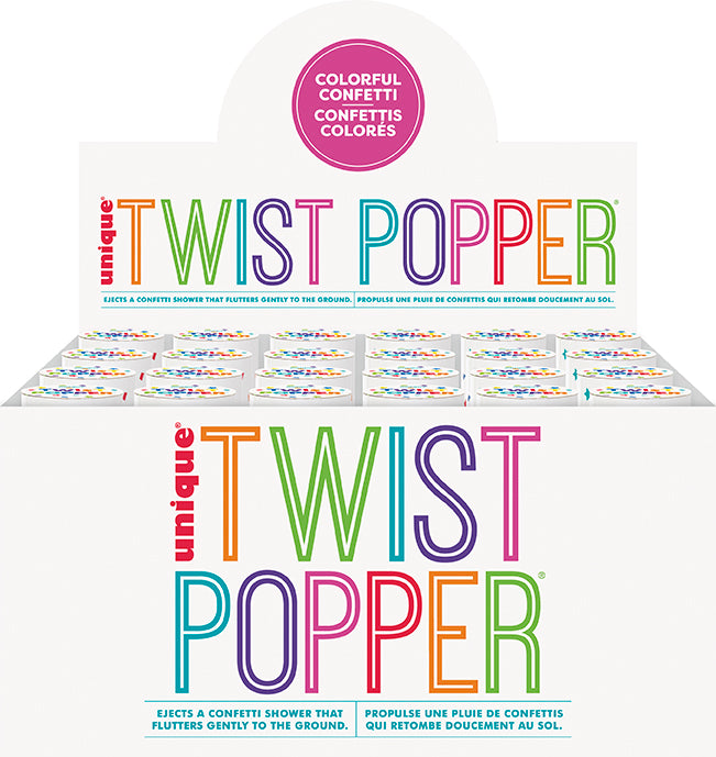 Twist Confetti Popper 4in