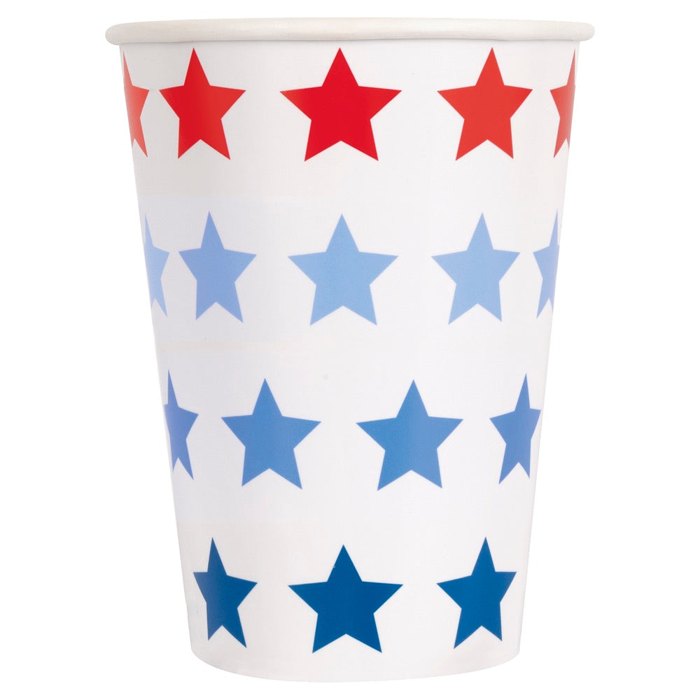 Patriotic USA 12oz Paper Cups 8ct