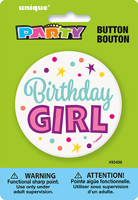 Birthday Girl Button 3in