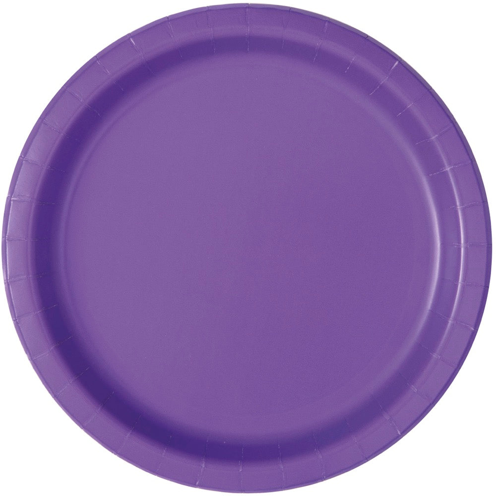 Purple Round 7in Dessert Plates