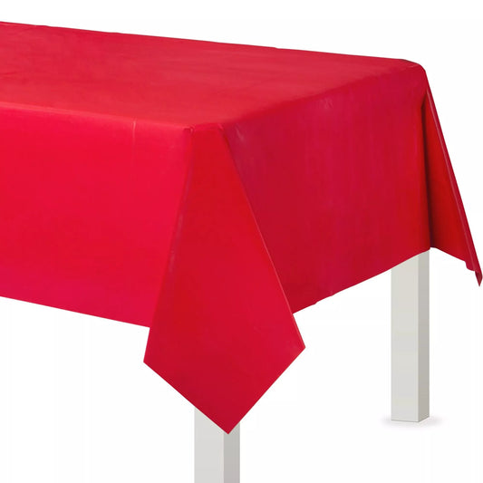 Red Plastic Rectangle Table Cover 54x108
