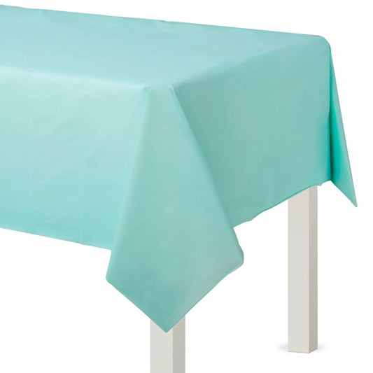 Robins Egg Blue Plastic Rectangle Table Cover 54x108