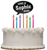 Color Flame Birthday Candles - Chalk Board Topper