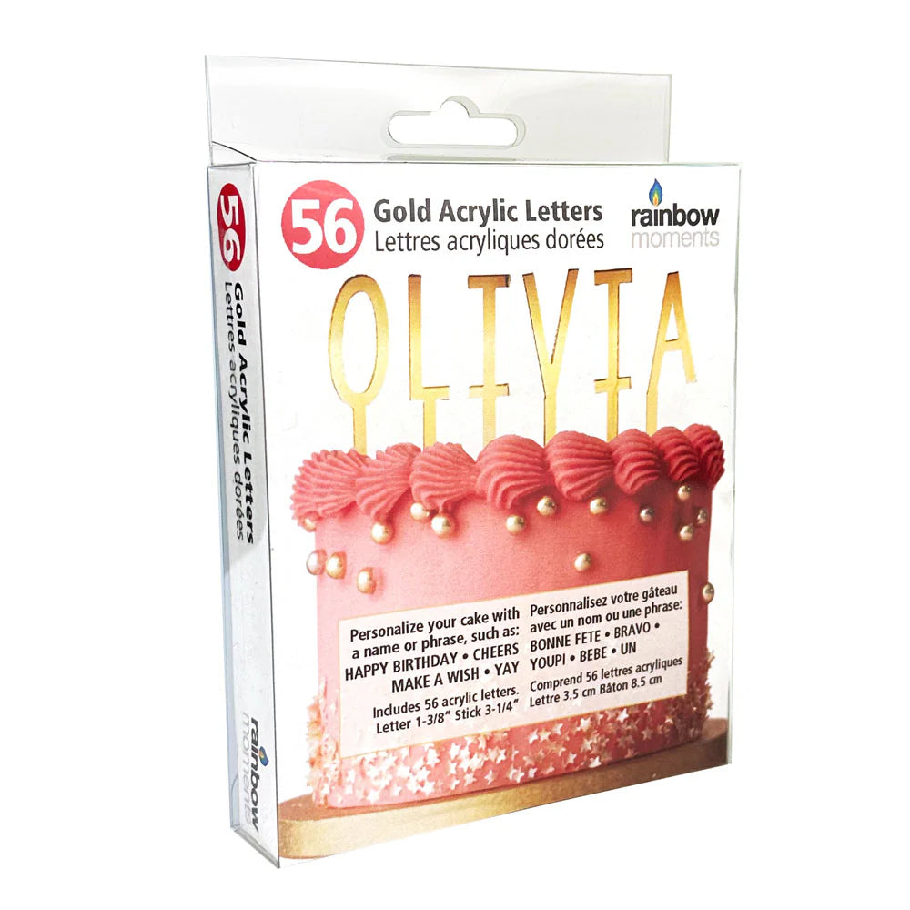 Gold Acrylic Letters Cake Topper