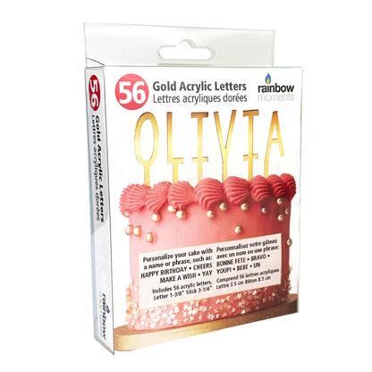 Gold Acrylic Letters Cake Topper