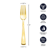 Gold Plastic Cutlery 50ct