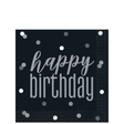 Glitz Black Beverage Napkins 16ct