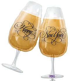 #SS12 New Year Toasting Glasses 30in Supershape