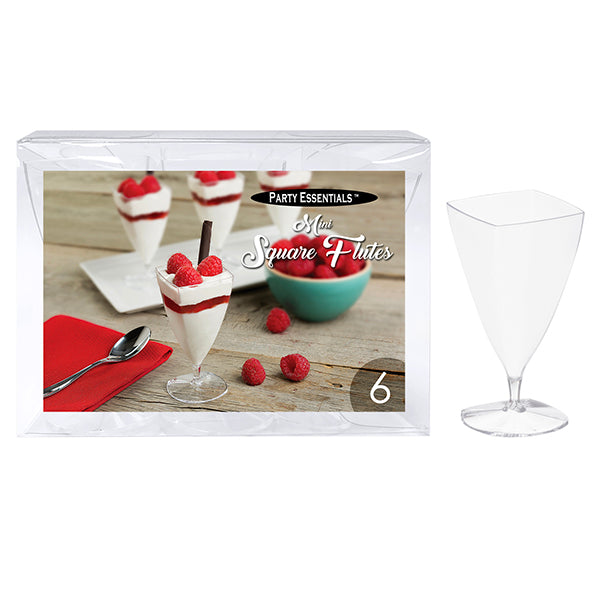 3oz Mini Square Flutes 6ct