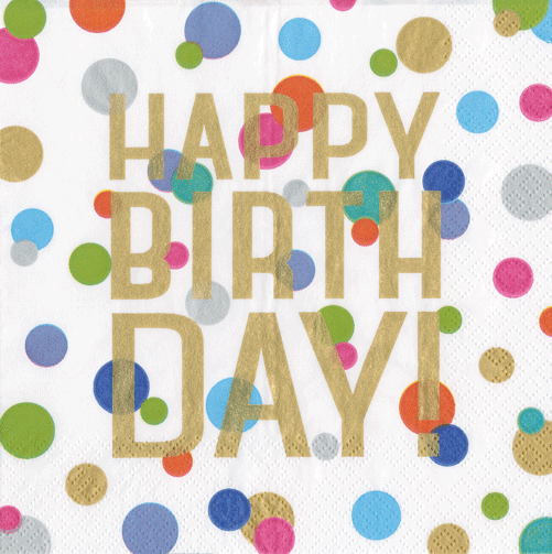 Birthday Confetti Tableware Lunch Napkins 20ct