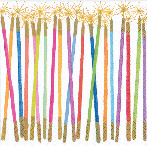 Birthday Candles Tableware Cocktail Napkins 20ct
