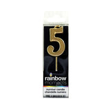 Silhouette Number Candles Gold