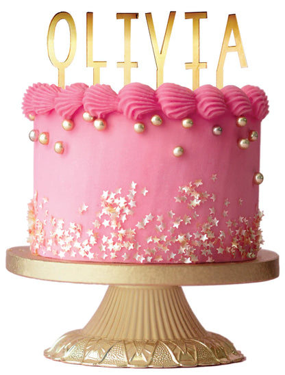 Gold Acrylic Letters Cake Topper