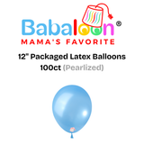 12" Pearlized Packaged Latex Balloons 100ct - Not Inflated