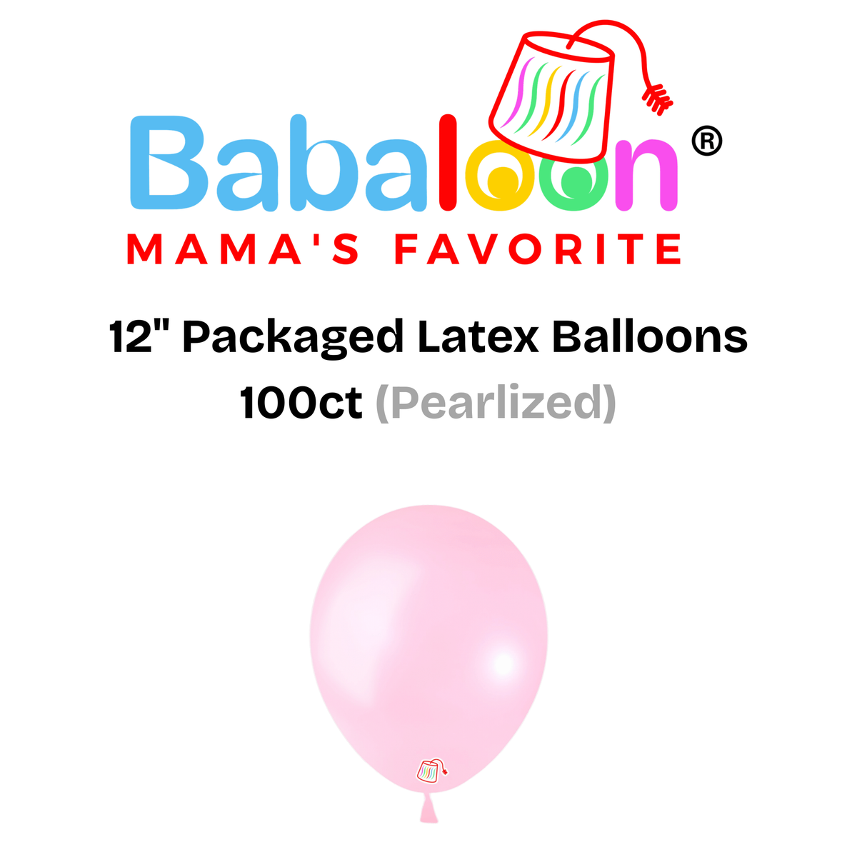 12" Pearlized Packaged Latex Balloons 100ct - Not Inflated