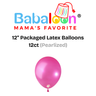 12" Pearlized Packaged Latex Balloons 12ct - Not Inflated