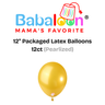 12" Pearlized Packaged Latex Balloons 12ct - Not Inflated