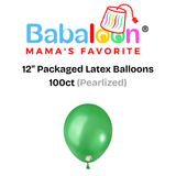 12" Pearlized Packaged Latex Balloons 100ct - Not Inflated
