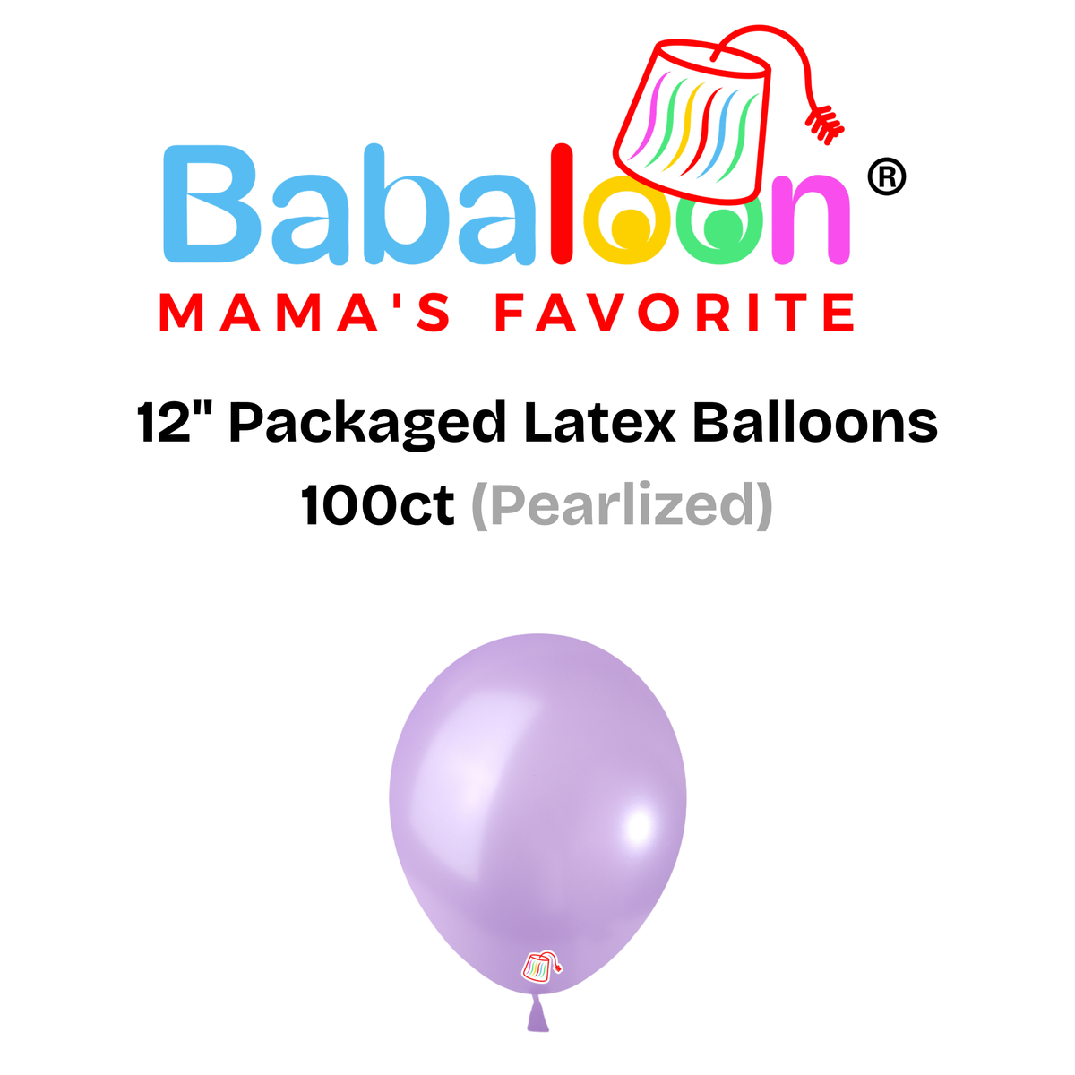 12" Pearlized Packaged Latex Balloons 100ct - Not Inflated