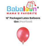 12" Pearlized Packaged Latex Balloons 12ct - Not Inflated