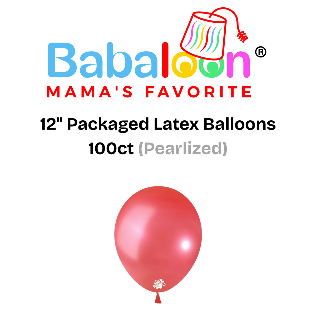 12" Pearlized Packaged Latex Balloons 100ct - Not Inflated