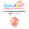 12" Pearlized Packaged Latex Balloons 12ct - Not Inflated