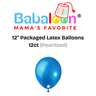12" Pearlized Packaged Latex Balloons 12ct - Not Inflated