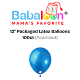 12" Pearlized Packaged Latex Balloons 100ct - Not Inflated