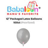 12" Pearlized Packaged Latex Balloons 100ct - Not Inflated