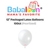 12" Pearlized Packaged Latex Balloons 100ct - Not Inflated