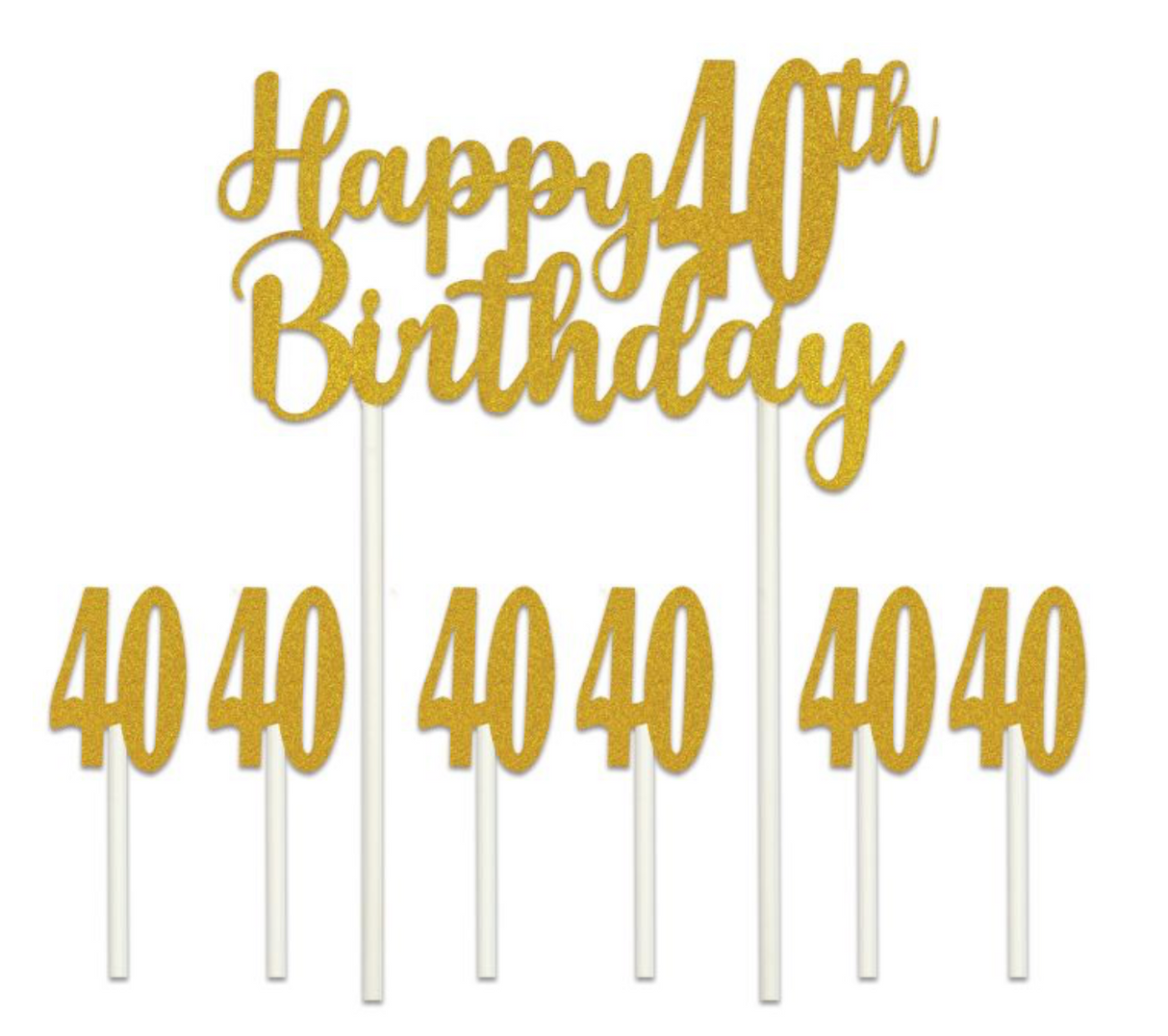 Happy 40th Birthday Cake Topper