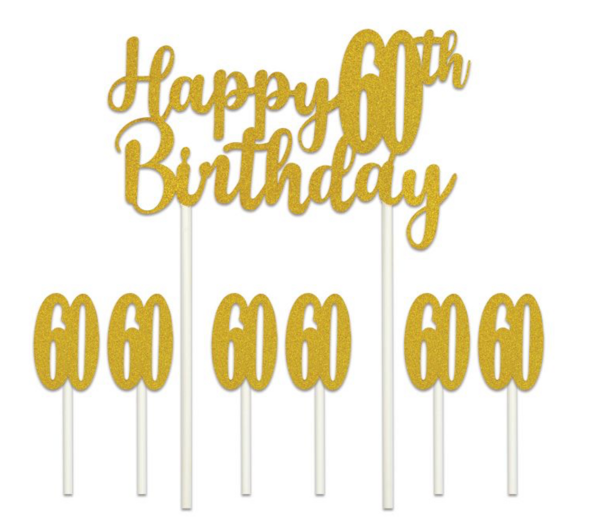 Happy 60th Birthday Cake Topper
