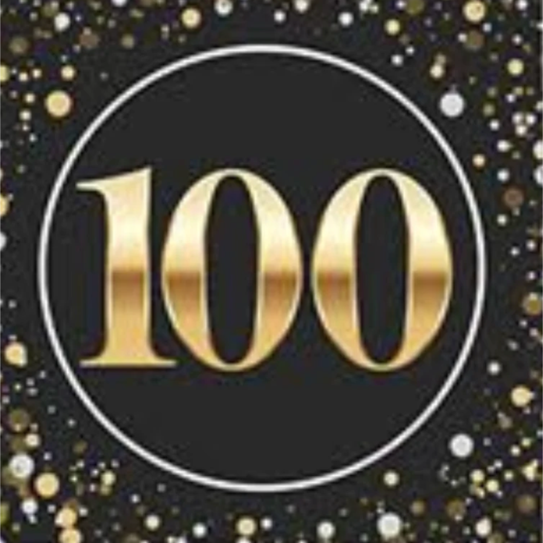 Black and Gold 100 Beverage Napkins 16ct