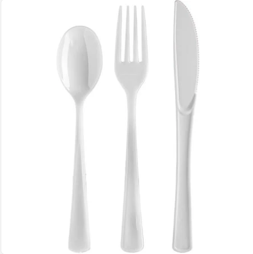 Heavy Duty Clear Cutlery Combo - 80 Pieces
