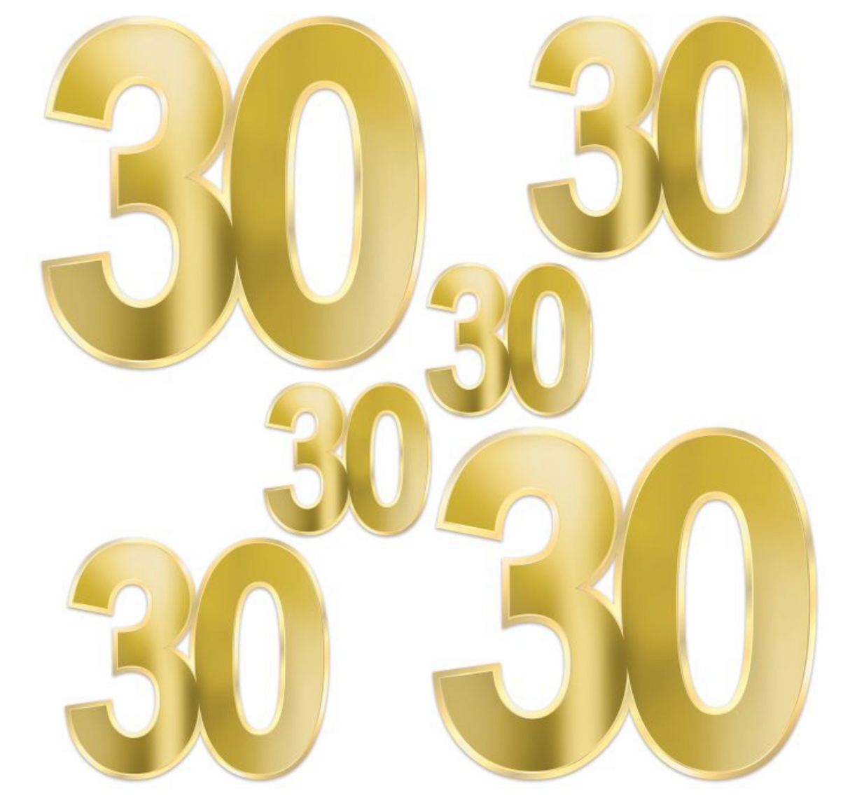 Foil 30 Birthday Cutouts